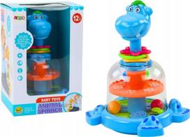Lavinimo žaislas, begemotas Lean Toys Animal Spinner, 24.5 cm, mėlyna sp.