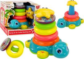 Edukacinė piramidė, vėžlys Lean Toys 2in1 Bump & Go, įvairių spalvų