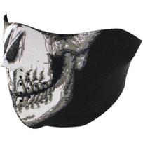 Motociklininko pošalmis Zanheadgear Skull Face, balta sp./juoda sp.