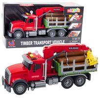 Žaislinis kranas Lean Toys Timber, 1:14, raudona sp./žalia sp.