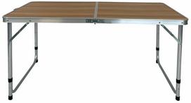 Stovyklavimo stalas, ruda sp./sidabro sp., 120 cm x 60 cm x 55 - 70 cm