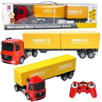 Rc sunkvežimis Double E Mercedes Benz Arocs, 1:26, raudona sp./geltona sp.