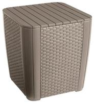 Lauko stalas Keter Luzon Flat Wicker, smėlio sp., 39 cm x 39 cm x 43 cm