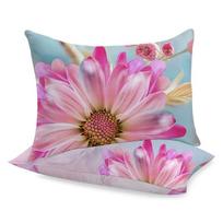 Pagalvės užvalkalas Rustilė Gerbera 1114, rožinė sp./žydra sp., 70 cm x 70 cm