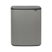 Šiukšliadėžė Brabantia Bo Touch, pilka sp., 60 l, 66.5 cm x 31.2 cm