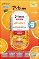 Veido kaukė 7th Heaven Vitamin C, 5 vnt.