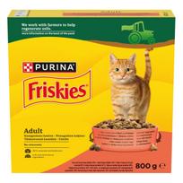 Sausas kačių maistas Friskies, jautiena/vištiena/daržovės, 0.8 kg