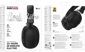 Belaidės ausinės Borofone Rock Retro BO34, juoda sp.