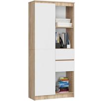 Biuro spinta Akord R15, balta sp./sonoma ąžuolo sp., 180 cm x 80 cm x 35 cm