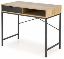 Rašomasis stalas su stalčiais B50, 95 cm x 48 cm, 76 cm, ruda sp./juoda sp.