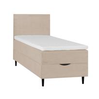 Lova viengulė continental Home4you Laara, 90 x 200 cm, tamsaus smėlio spalva, su čiužiniu, su grotelėmis
