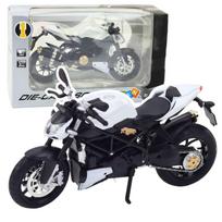 Žaislinis motociklas Lean Toys Model Replica, 1:12, balta sp./juoda sp.