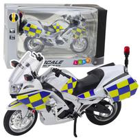 Žaislinis motociklas Lean Toys Model Replica Police, 1:12, balta sp.