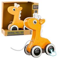 Traukiamas žaislas, žirafa Lean Toys Animal, 15 cm, geltona sp.