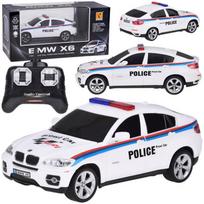 Rc policijos mašina BMW X6, 1:24, balta sp.