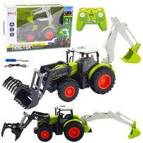 Rc traktorius Lean Toys Farm Machine 2in1, 1:24, žalia sp.