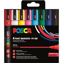 Universalių žymeklių rinkinys Posca Uni, vienpusiai, įvairių spalvų, 8 vnt.