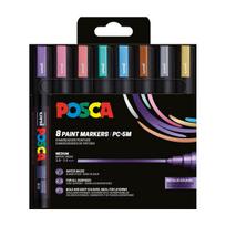 Universalių žymeklių rinkinys Posca Uni, vienpusiai, įvairių spalvų, 8 vnt.
