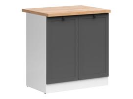 Apatinė virtuvinė spintelė Junona Line, balta sp./grafito sp./golden craft oak sp., 47 cm x 80 cm x 85.7 cm
