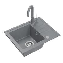 Plautuvė su virtuviniu maišytuvu Quadron Ben 116, granitas, 55 cm x 44 cm x 17.5 cm, pilka sp.