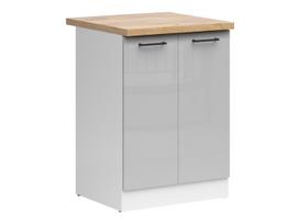 Apatinė virtuvinė spintelė Junona Line, balta sp./pilka sp./golden craft oak sp., 47 cm x 60 cm x 85.7 cm