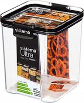 Birių produktų indas Sistema Tritan Ultra Square, 0.92 l, 10 cm x 10 cm, skaidri sp.