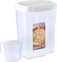 Birių produktų indas, rinkinys su puodeliu Sistema Bake It, 3.25 l, balta sp.