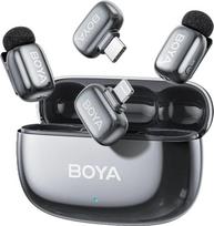Belaidis mikrofonas Boya Mini 2-01 Lightning+USB-C, lunar silver sp.