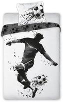 Patalynės užvalkalų komplektas Footballer POW-118, balta sp./juoda sp., 70 x 90 cm, 140 x 200 cm