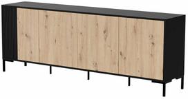 Komoda Cama Merci, ąžuolo sp./juoda sp., 74 cm x 200 cm x 40 cm