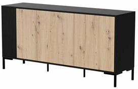 Komoda Cama Merci, ąžuolo sp./juoda sp., 74 cm x 151 cm x 40 cm
