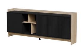 Komoda Cama Porto, ąžuolo sp./juoda sp., 77 cm x 190 cm x 38 cm