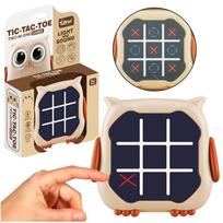 Elektroninis žaidimas pelėda Lean Toys Tic Tac Toe, 11 cm, ruda sp.