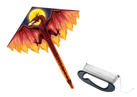 Aitvaras Lean Toys Dragon, 170 cm x 130 cm, raudona sp./geltona sp.