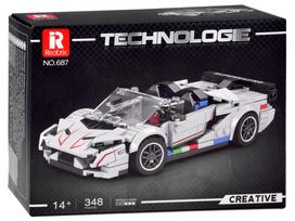 Konstruktorius, automobilis Technologie Super Racing, 348 vnt., balta sp./įvairių spalvų