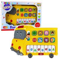 Interaktyvus žaislas, pianinas, autobusas Lean Toys Funny, 18 cm, geltona sp.