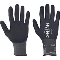 Darbo pirštinės gumuotos Ansell HyFlex 11-840, suaugusiems, juoda sp., 6, 1 pora