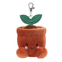 Pliušinis žaislas, raktų pakabukas Aurora Palm Pals Potted Plant, ruda sp./žalia sp., 12 cm