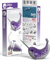 3D dėlionė Fat Brain Toys Narwhal, 10.8 cm x 3.9 cm, 23 vnt., violetinė sp.