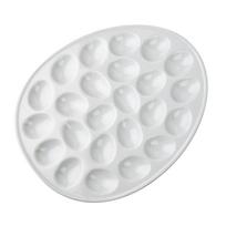 Serviravimo lėkštė, kiaušiniams Mondex Basic, 35 cm x 28 cm, balta sp., porcelianas