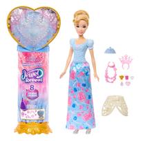Lėlė su priedais Mattel Disney Princess Jewel Reveal Cinderella JHL50, 29 cm, žydra sp.