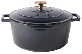 Emaliuotas ketaus puodas Zyle ZY020DGKI, 27 cm, 6 l, juoda sp.