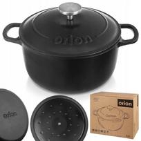Emaliuotas ketaus puodas Orion Litina, 22 cm, 3.3 l, juoda sp.