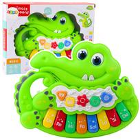 Žaislinis pianinas, krokodilas Lean Toys Musical Learning, 16.5 cm, žalia sp.