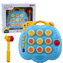 Žaidimas, su plaktuku Lean Toys Tic Tac Toe & Whack A Mole, 21 cm, mėlyna sp./geltona sp.