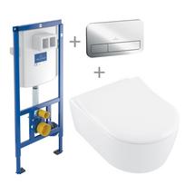 Pakabinamojo unitazo komplektas Avento, 37 cm x 52.5 cm