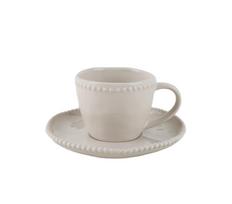 Puodelis su lėkštute Domoletti Pearl Blush, kreminė sp., 0.180 l