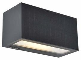 Sieninis lauko šviestuvas Lutec Inka Solar, 9W, LED, IP44, tamsiai pilka sp., 18 cm x 8.9 cm
