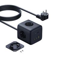 Telefono įkroviklis Baseus E00082100123-00, USB Type C/AC/USB A, 150 cm, juoda sp., 65 W