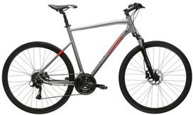 Dviratis hibridinis Kross Evado 4.0, 28 ", XL rėmas, sidabro sp./raudona sp.